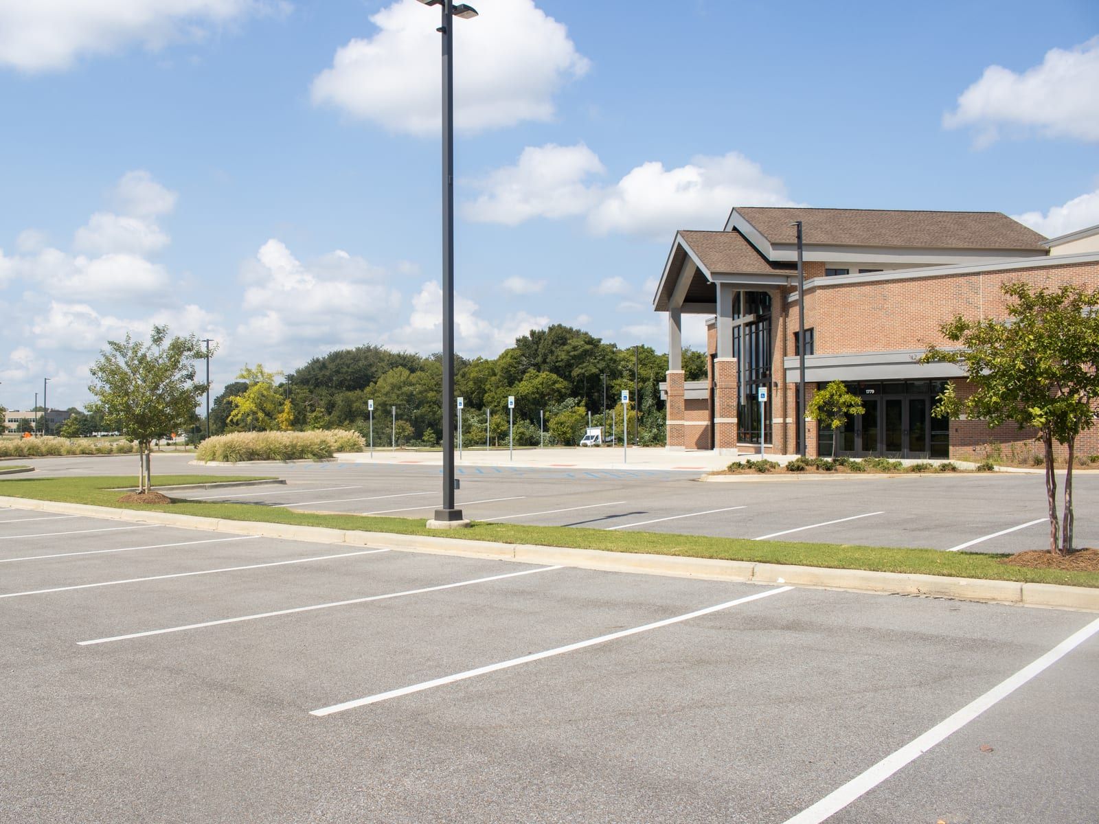 The parking lot where visitors pull in